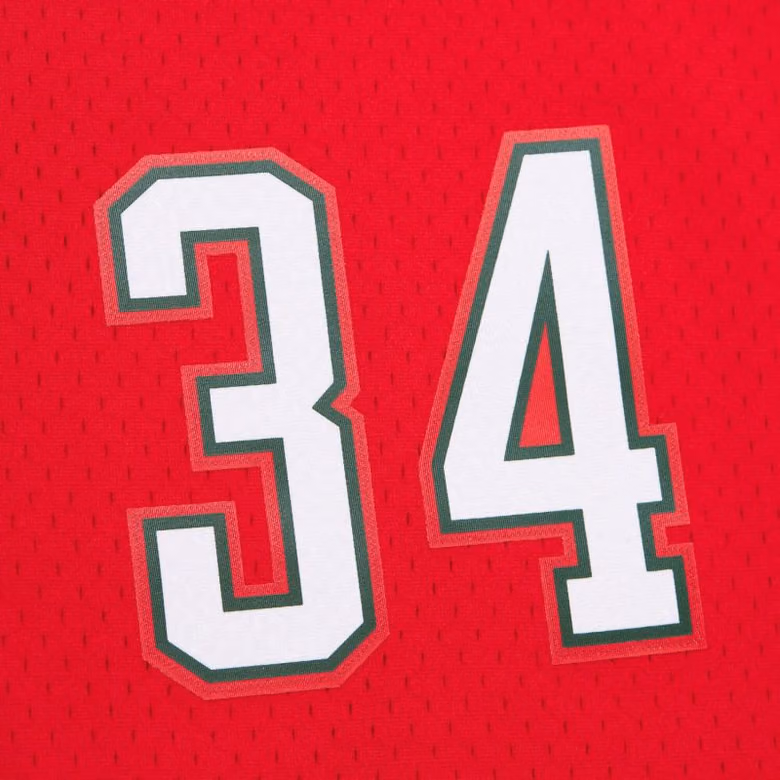 Giannis Antetokounmpo #34 Milwaukee Bucks 2014-15 Mitchell & Ness Swingman NBA Jersey Red view 4
