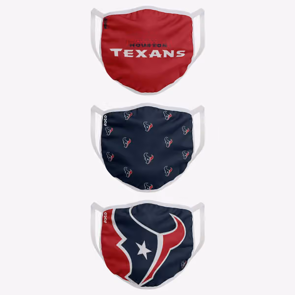 Houston Texans Face Covering NFL Face Mask (3-Pack) view 2