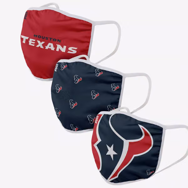 Houston Texans Face Covering NFL Face Mask (3-Pack) view 1