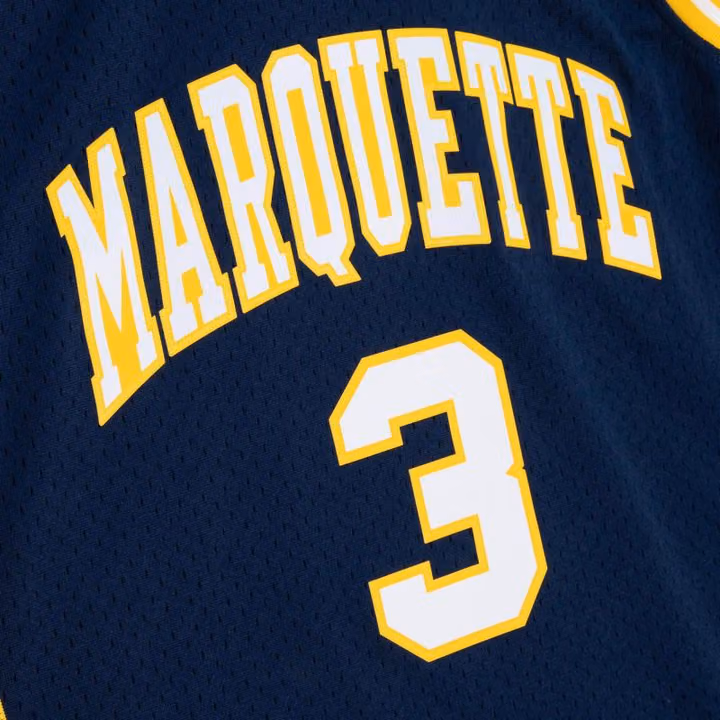 Dwyane Wade #3 Marquette University 2002-03 Mitchell & Ness Swingman NCAA Jersey Navy view 4
