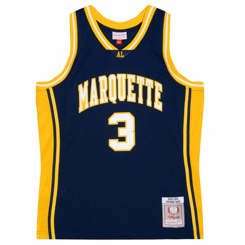 Dwyane Wade #3 Marquette University 2002-03 Mitchell & Ness Swingman NCAA Jersey Navy view 1