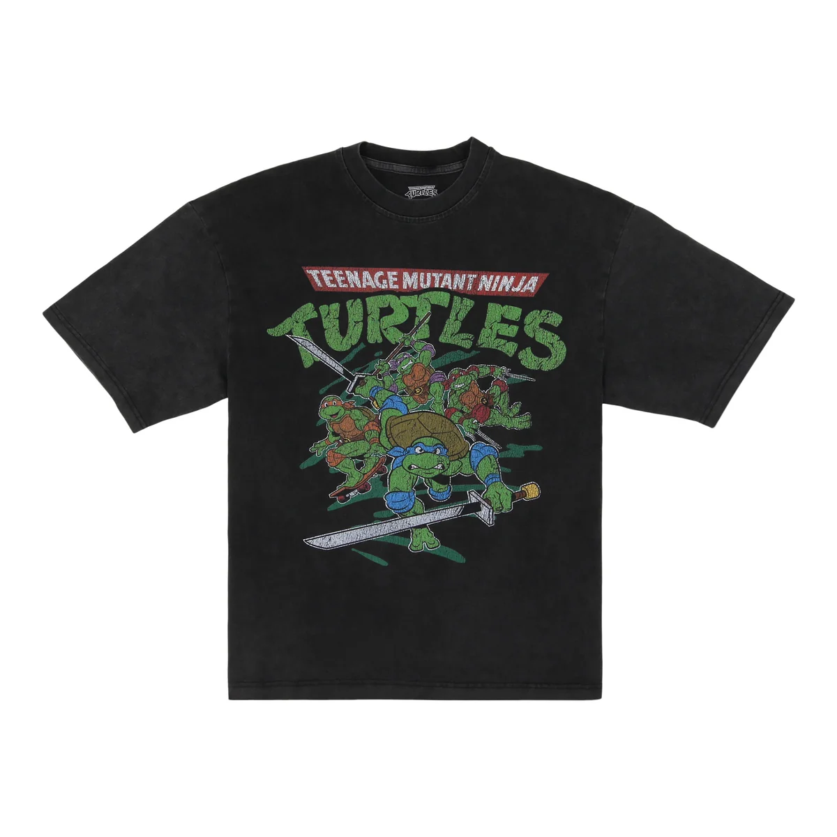 SATURDAY MORNING CARTOONS: TEENAGE MUTANT NINJA TURTLES - Turtles Black Graphic T-Shirt front view
