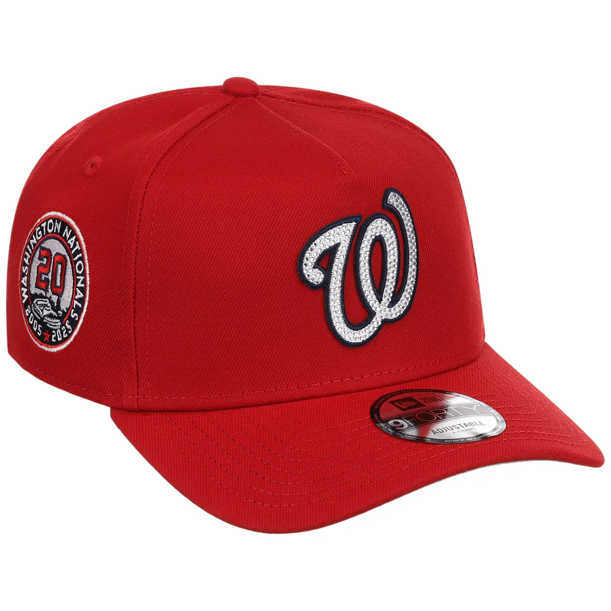 Washington Nationals MLB Diamond Bling New Era 9FORTY A-Frame front view
