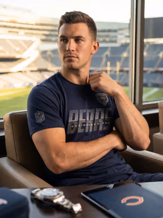 Chicago Bears 2026 NFL Sideline Team Issue Dri-Fit T-Shirt Navy view 3