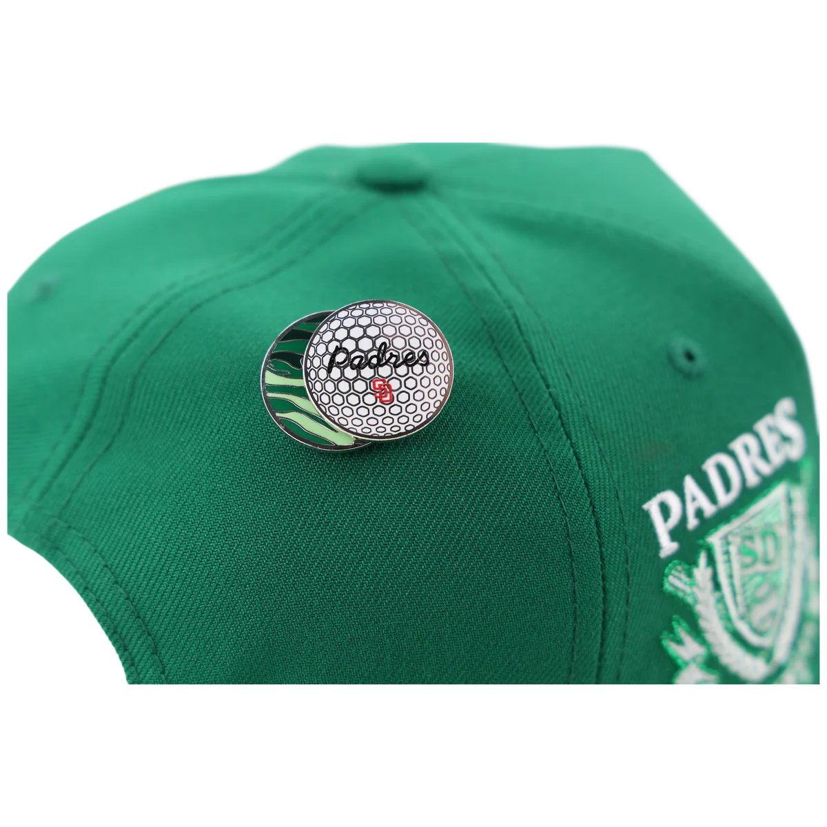 San Diego Padres MLB Augusta Bloom New Era 9FORTY w/ Golf Pin back view