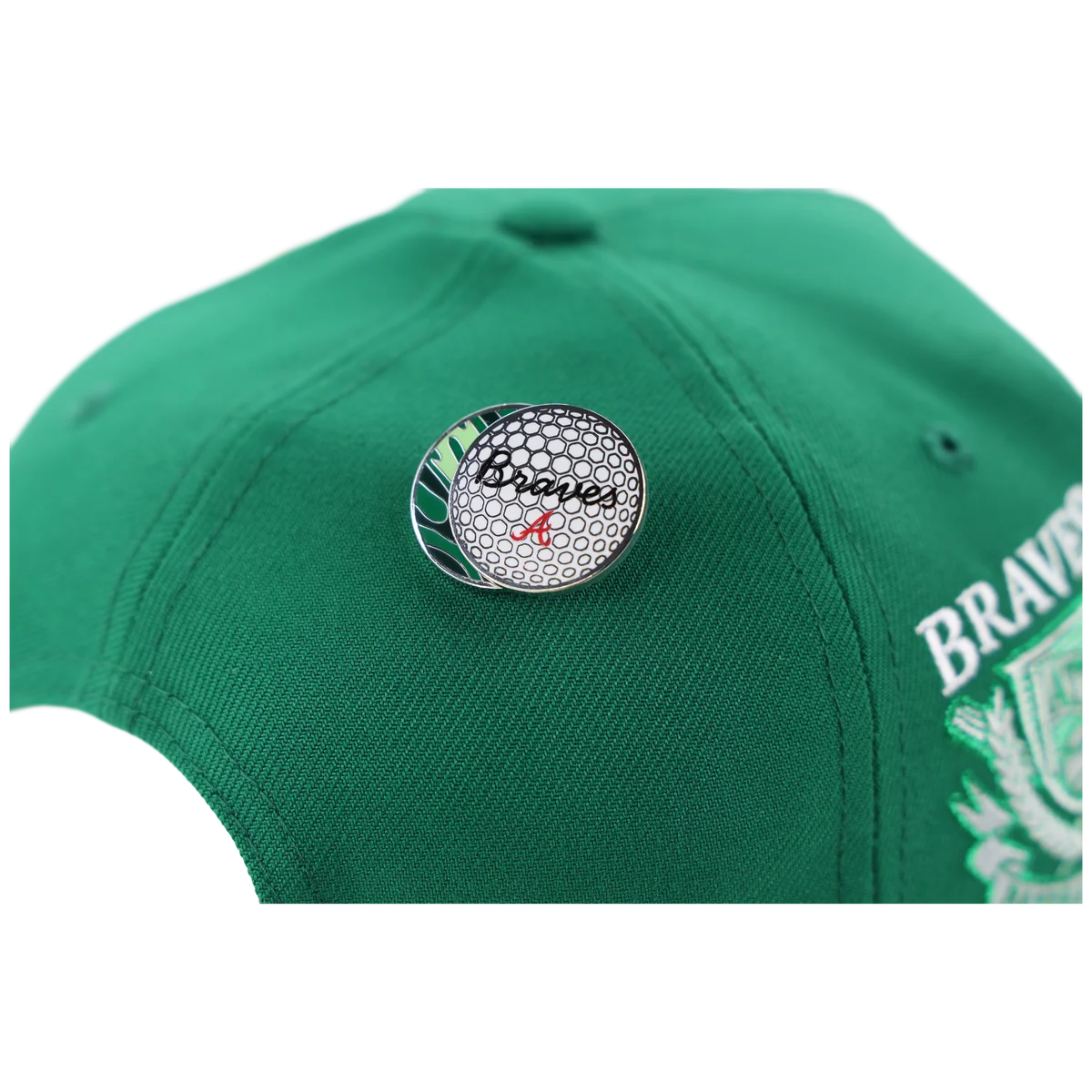Atlanta Braves MLB Augusta Bloom New Era 9FORTY w/ Golf Pin back view