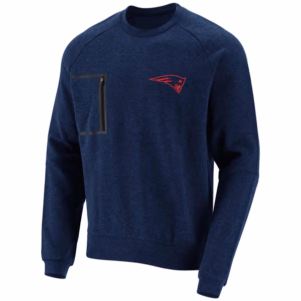 New England Patriots Mono Doorbusters Premium NFL Crewneck Pullover Navy view 1