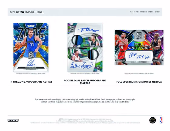 2021/22 Panini Spectra Basketball NBA Hobby Box view 3
