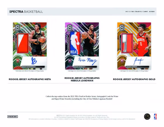 2021/22 Panini Spectra Basketball NBA Hobby Box view 2