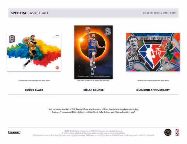 2021/22 Panini Spectra Basketball NBA Hobby Box view 4