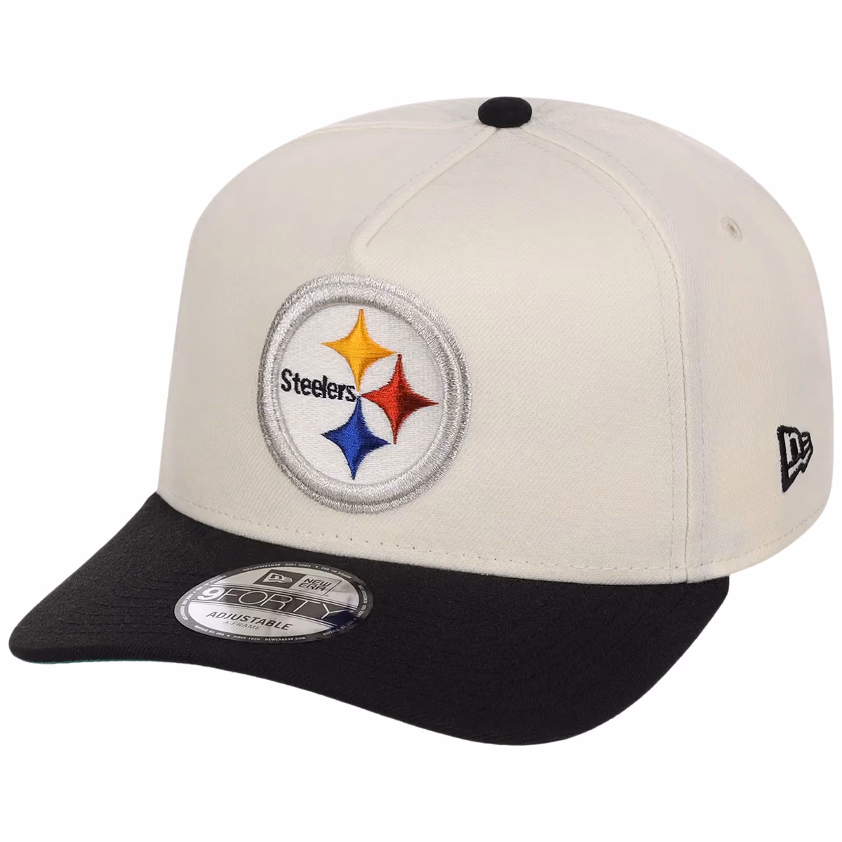 Pittsburgh Steelers NFL Chrome OTC New Era 9FORTY A-Frame detail view