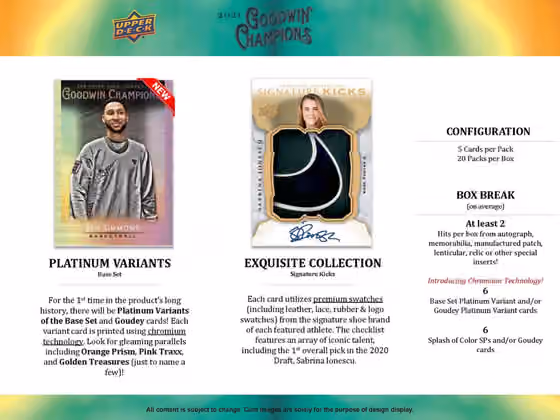 2021 Upper Deck Goodwin Champions Hobby Box view 5