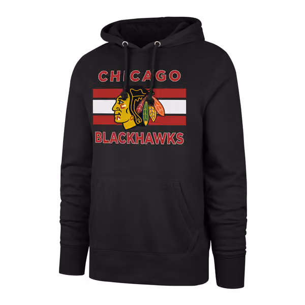 Chicago Blackhawks Stripe '47 Burnside NHL Hoodie Black view 1