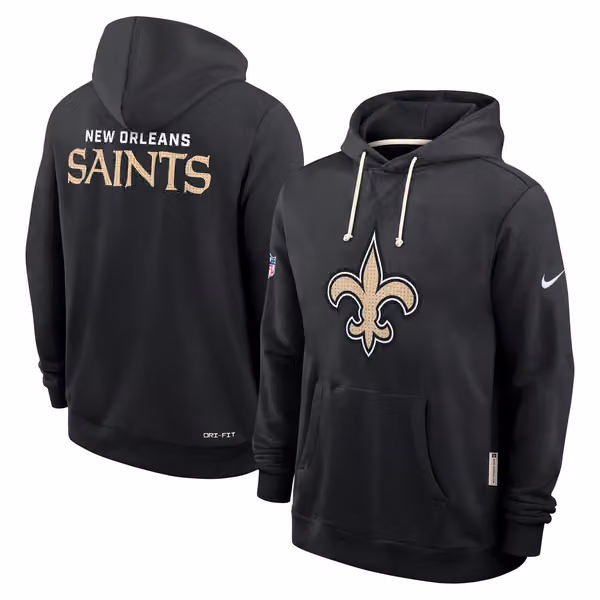 New Orleans Saints 2025 NFL Sideline Nike Standard Issue Hoodie Black view 1