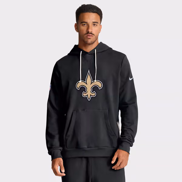 New Orleans Saints 2025 NFL Sideline Nike Standard Issue Hoodie Black view 2