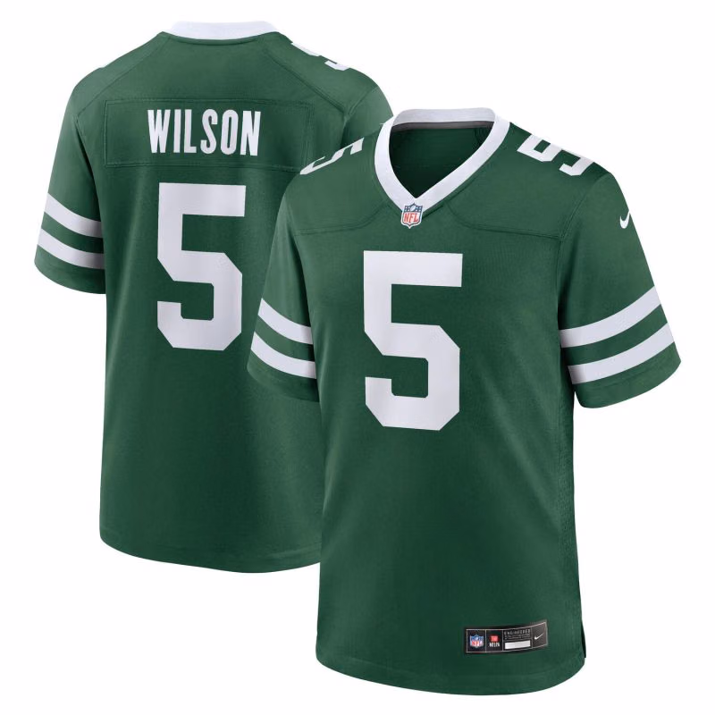 Garrett Wilson #5 New York Jets Nike Game NFL Jersey Green view 1