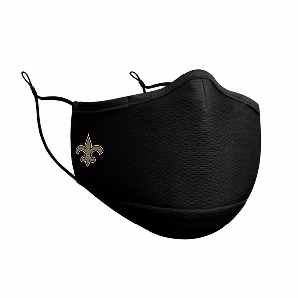 New Orleans Saints Official NFL On-Field Face Mask Black view 2