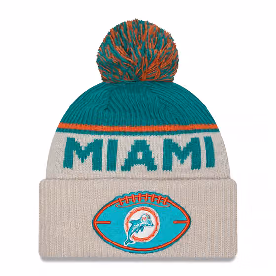 Miami Dolphins Historic 2024 NFL Sideline New Era Sport Knit Hat product photo