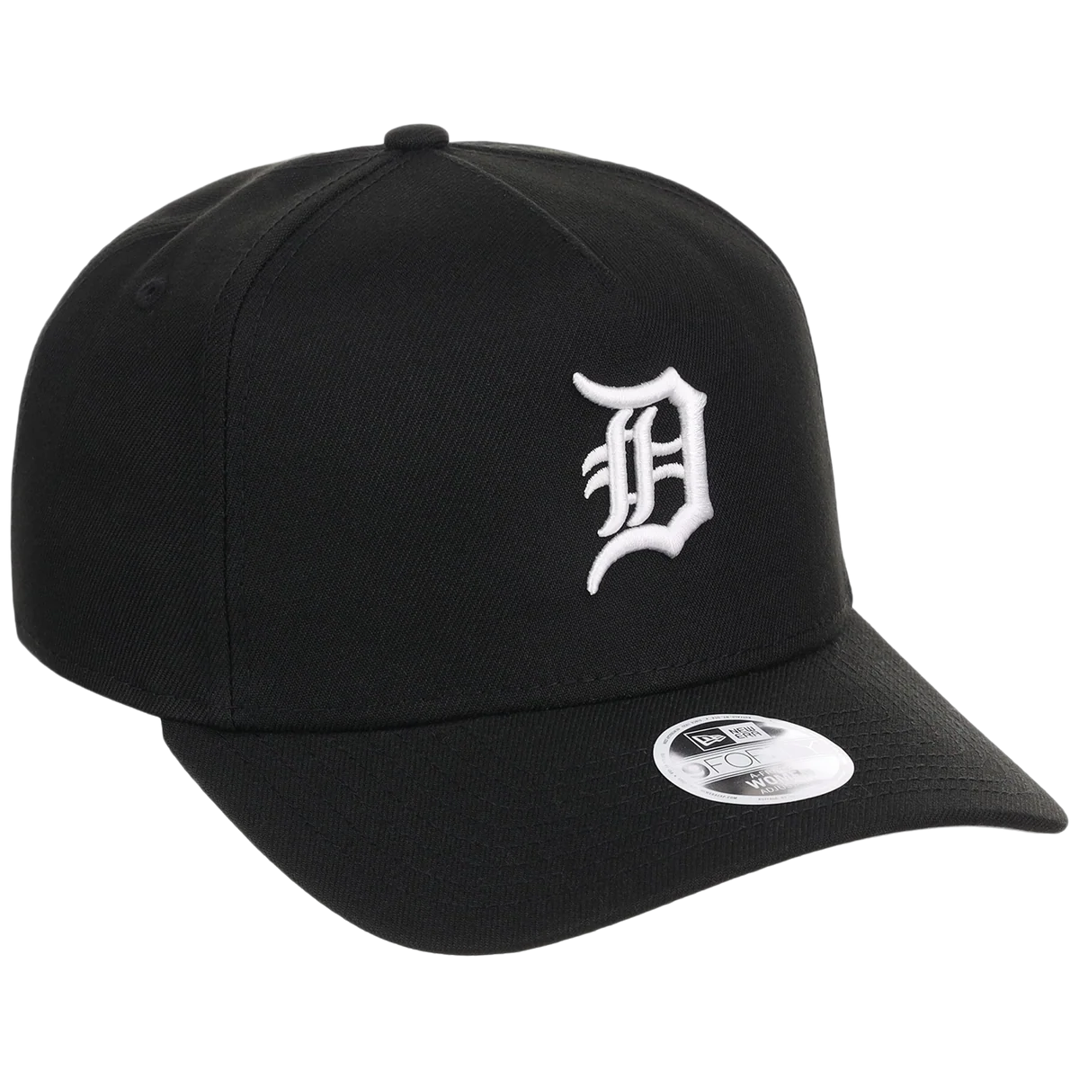 Detroit Tigers Women's New Era 9FORTY Black A-Frame front view