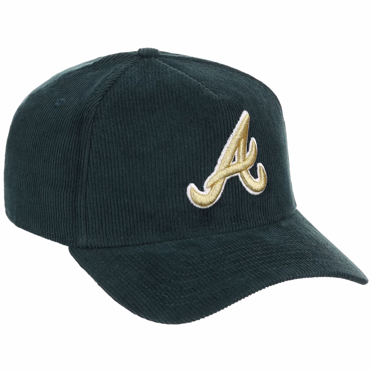 Atlanta Braves MLB Dark Green Cord FASHION CORE New Era 9FORTY A-Frame front view