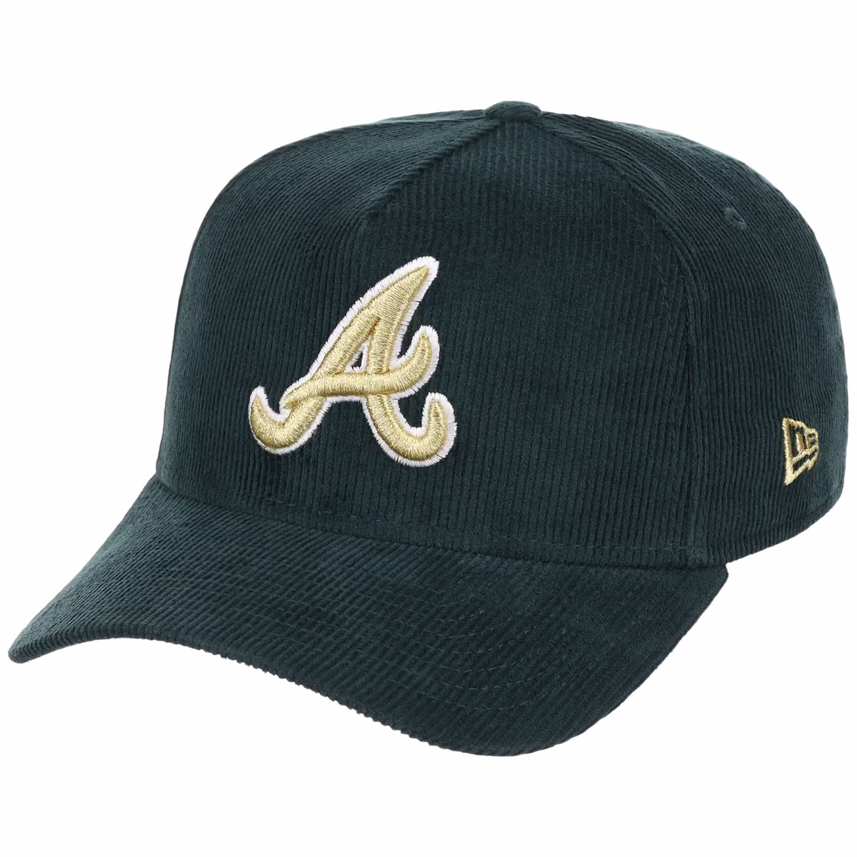 Atlanta Braves MLB Dark Green Cord FASHION CORE New Era 9FORTY A-Frame detail view