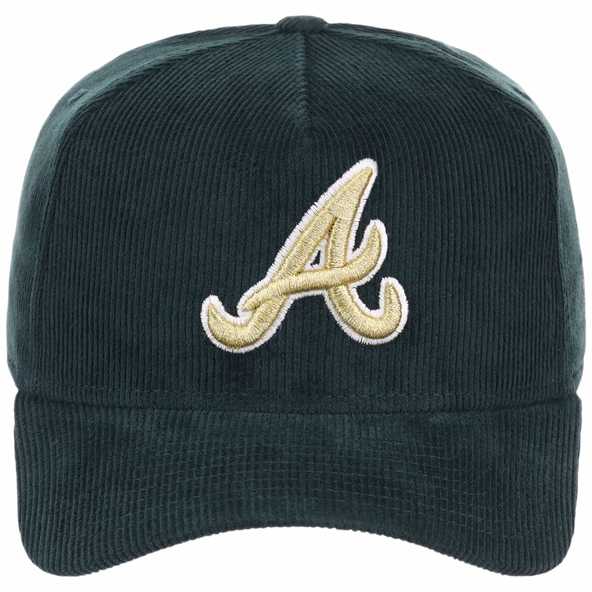 Atlanta Braves MLB Dark Green Cord FASHION CORE New Era 9FORTY A-Frame detail view