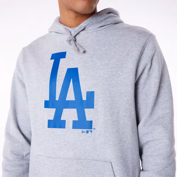 Los Angeles Dodgers Team Logo New Era MLB Hoodie Gray view 4