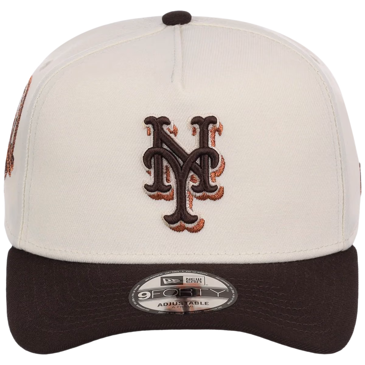 New York Mets MLB Walnut Reserve New Era 9FORTY A-Frame detail view