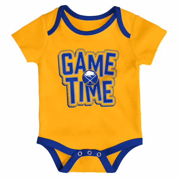 Buffalo Sabres Game Time NHL Baby Bodysuit Set (3-Piece) view 3