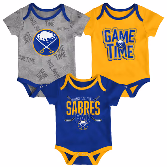 Buffalo Sabres Game Time NHL Baby Bodysuit Set (3-Piece) view 1
