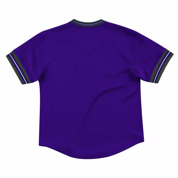 Milwaukee Bucks Unbeaten Mitchell & Ness NBA V-Neck Mesh Shirt Purple view 2