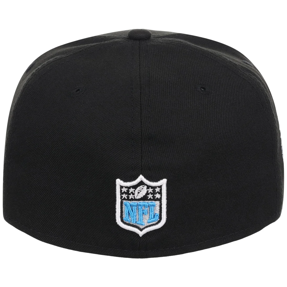 Carolina Panthers NFL Black Dome New Era 59FIFTY detail view