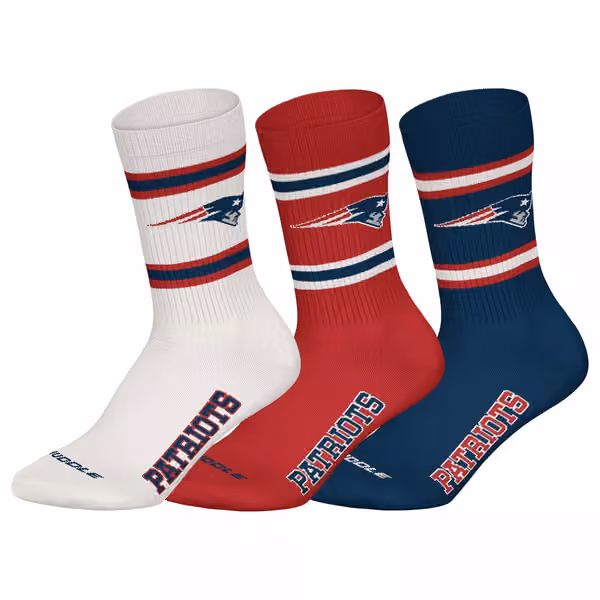 New England Patriots Huddle NFL Crew Socks (3-Pack) view 1