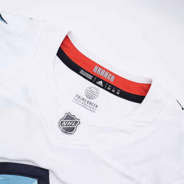 Seattle Kraken adidas Authentic Primegreen NHL Jersey Away White view 4