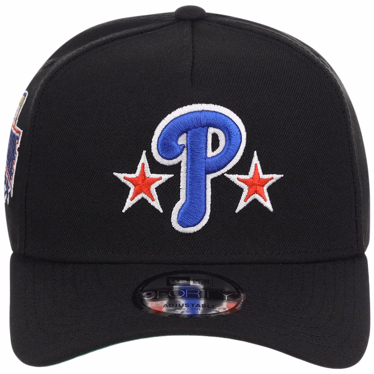 Philadelphia Phillies MLB Black Dome New Era 9FORTY A-Frame detail view