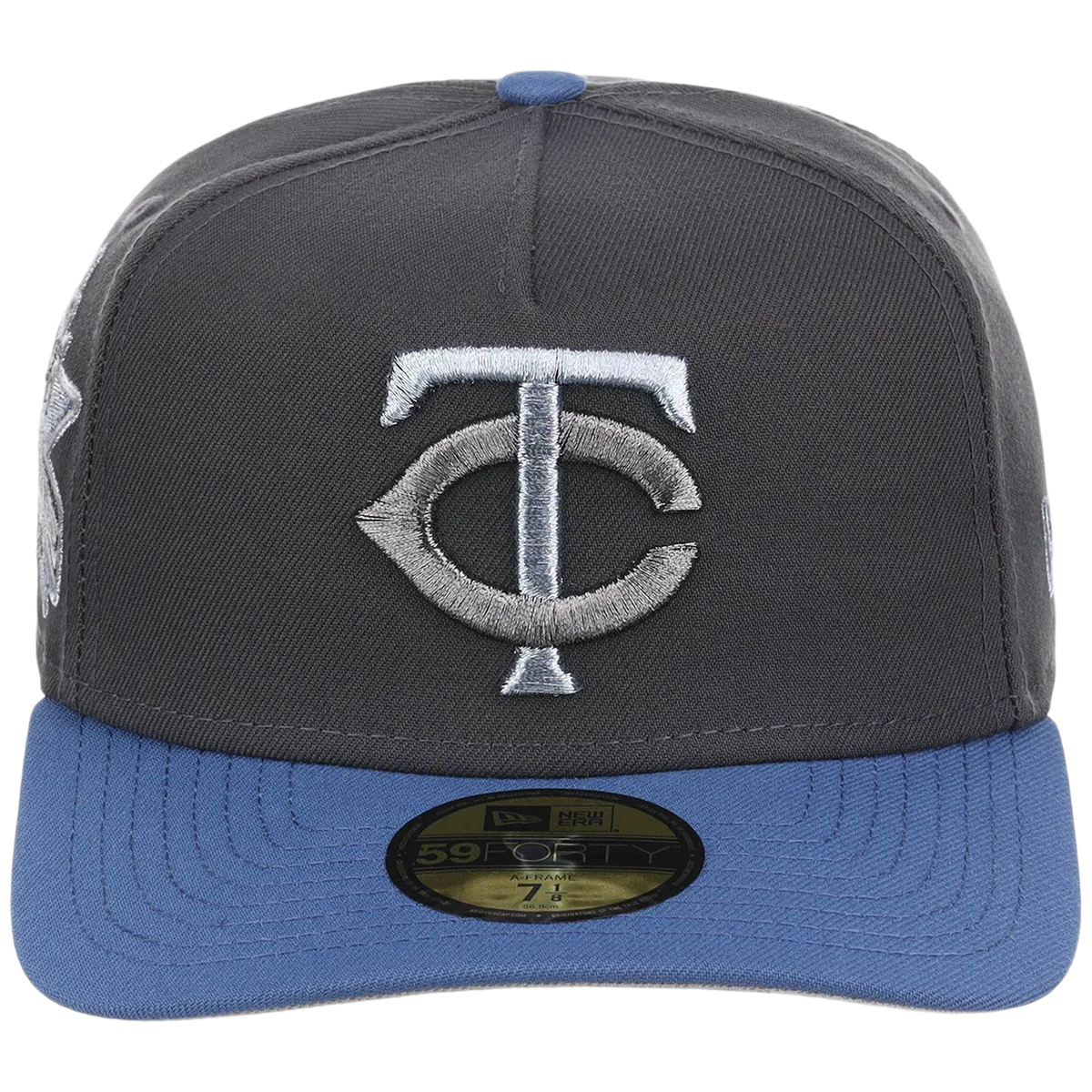 Minnesota Twins MLB Indigo Steel New Era 59FORTY detail view