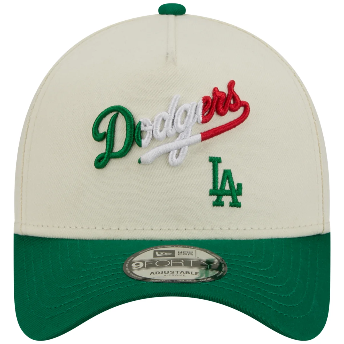 Los Angeles Dodgers Los Angeles Crown the City - MEX Script - Chrome/Green New Era 9FORTY detail view
