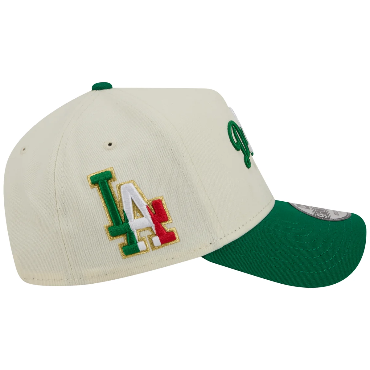 Los Angeles Dodgers Los Angeles Crown the City - MEX Script - Chrome/Green New Era 9FORTY detail view