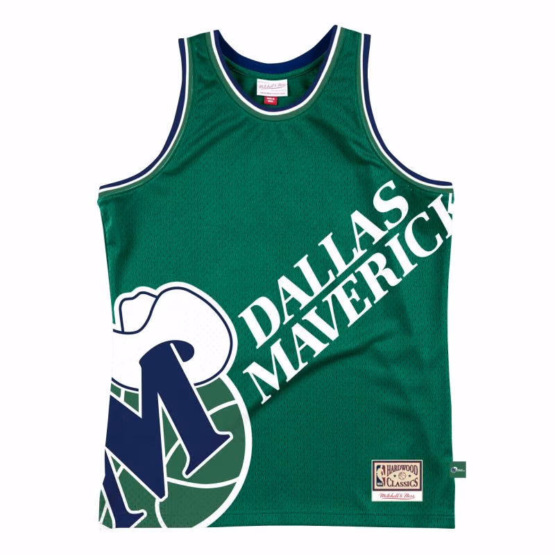 Dallas Mavericks Big Face 2.0 Mitchell & Ness NBA Jersey Green view 1