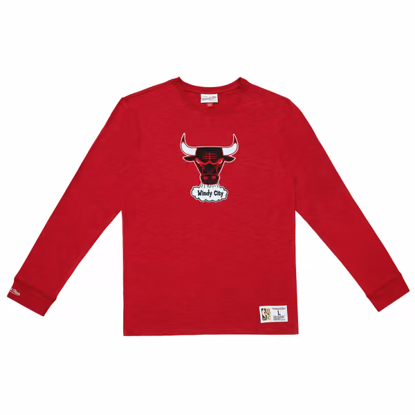 Chicago Bulls Mitchell & Ness Legendary Slub NBA Long Sleeve Shirt Red view 1