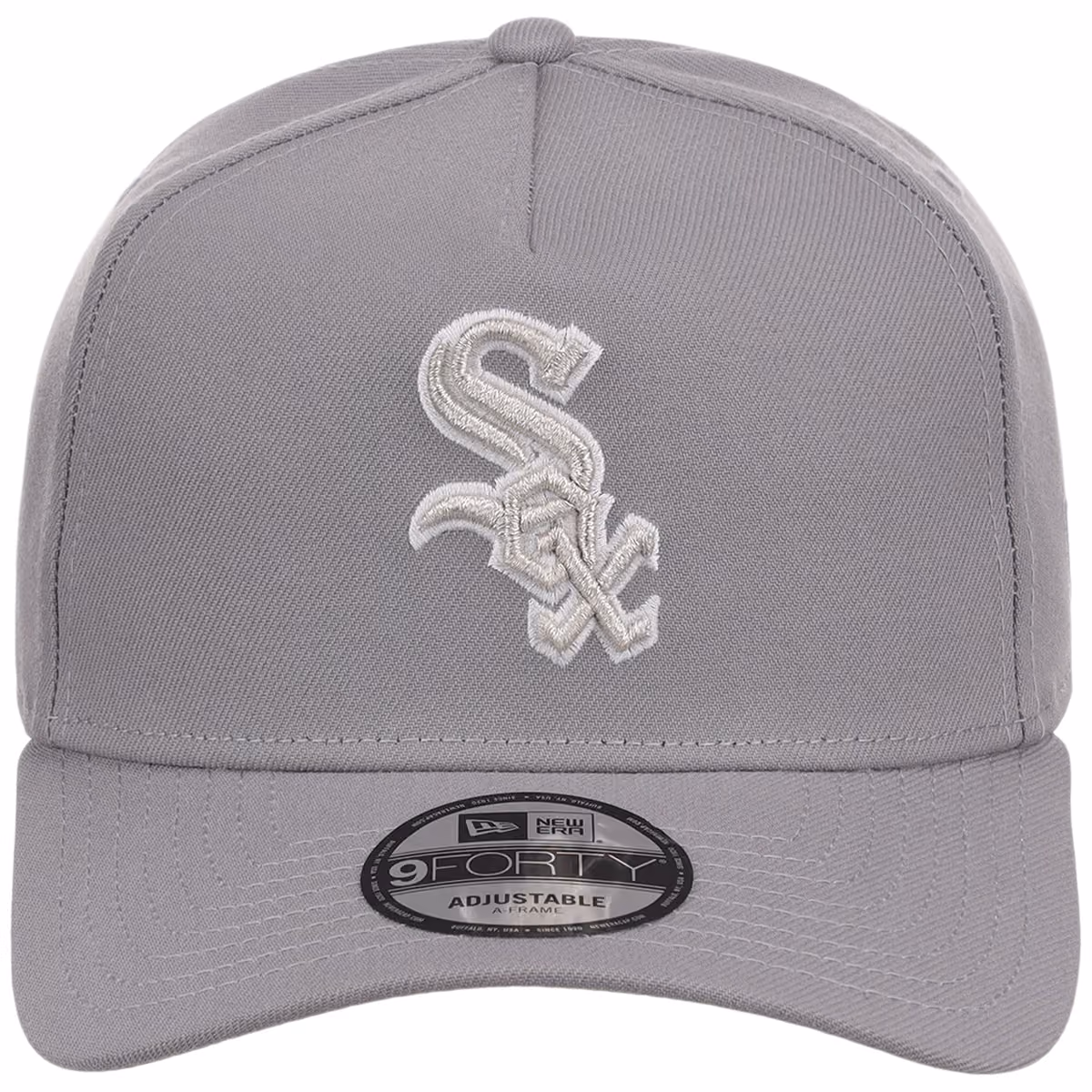 Chicago White Sox MLB Gray x White FASHION CORE New Era 9FORTY A-Frame detail view