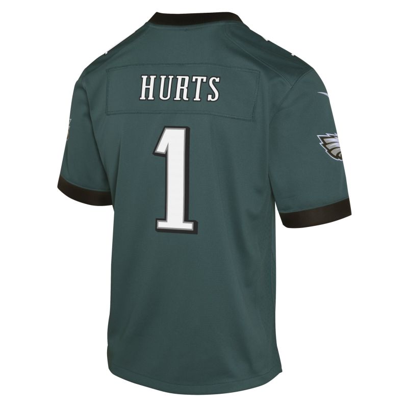 Jalen Hurts #1 Philadelphia Eagles Game NFL Jersey Green (YOUTH) view 3