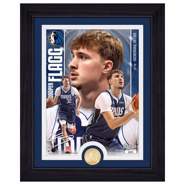 Cooper Flagg Dallas Mavericks Artist Proof Bronze Coin NBA Photo Frame view 1