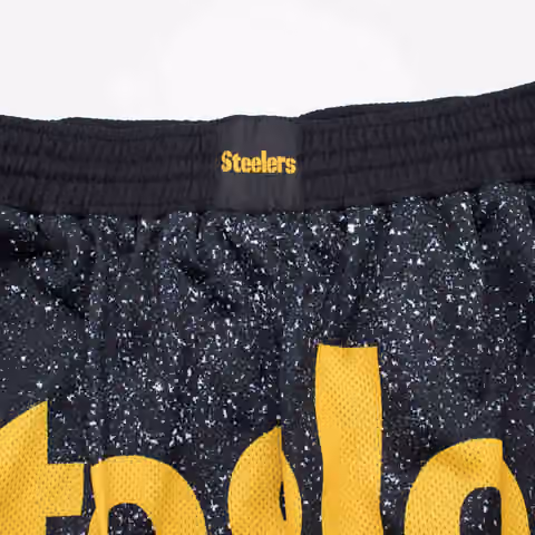 Pittsburgh Steelers Jumbotron Throwback Mitchell & Ness NFL Shorts Black view 4