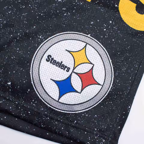 Pittsburgh Steelers Jumbotron Throwback Mitchell & Ness NFL Shorts Black view 3
