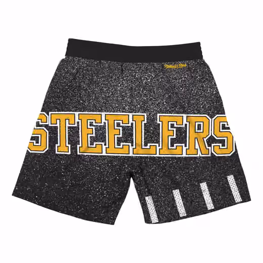Pittsburgh Steelers Jumbotron Throwback Mitchell & Ness NFL Shorts Black view 2