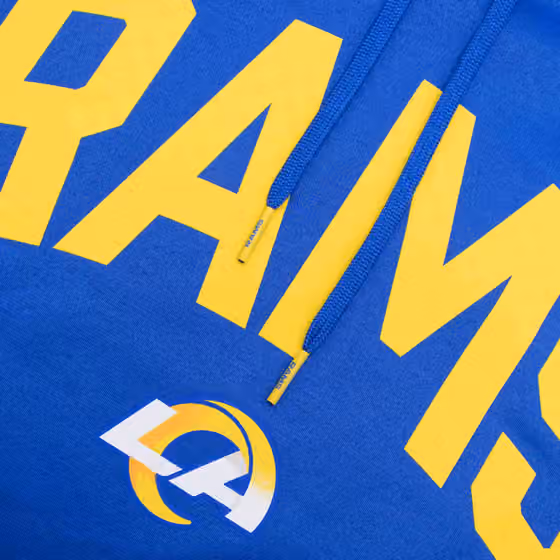 Los Angeles Rams 2022 NFL On-Field Sideline Nike Therma-FIT Hoodie Blue view 3