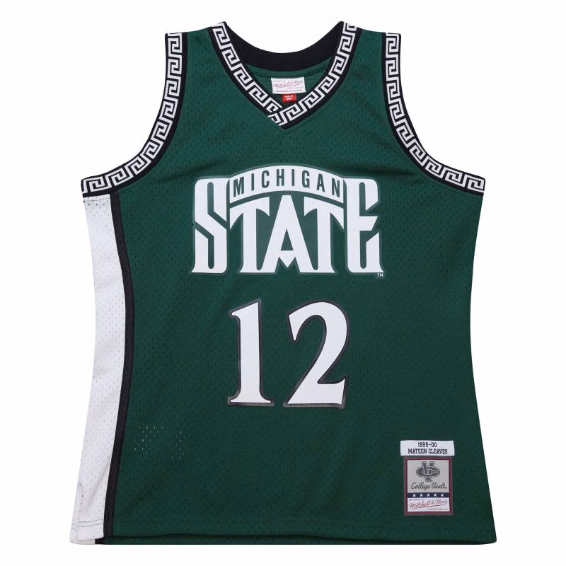 Mateen Cleaves #12 Michigan State Spartans 1999-00 Mitchell & Ness Swingman NCAA Jersey Green view 1