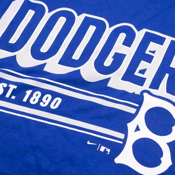 Brooklyn Dodgers MLB Cooperstown Nike Cotton T-Shirt Blue view 3