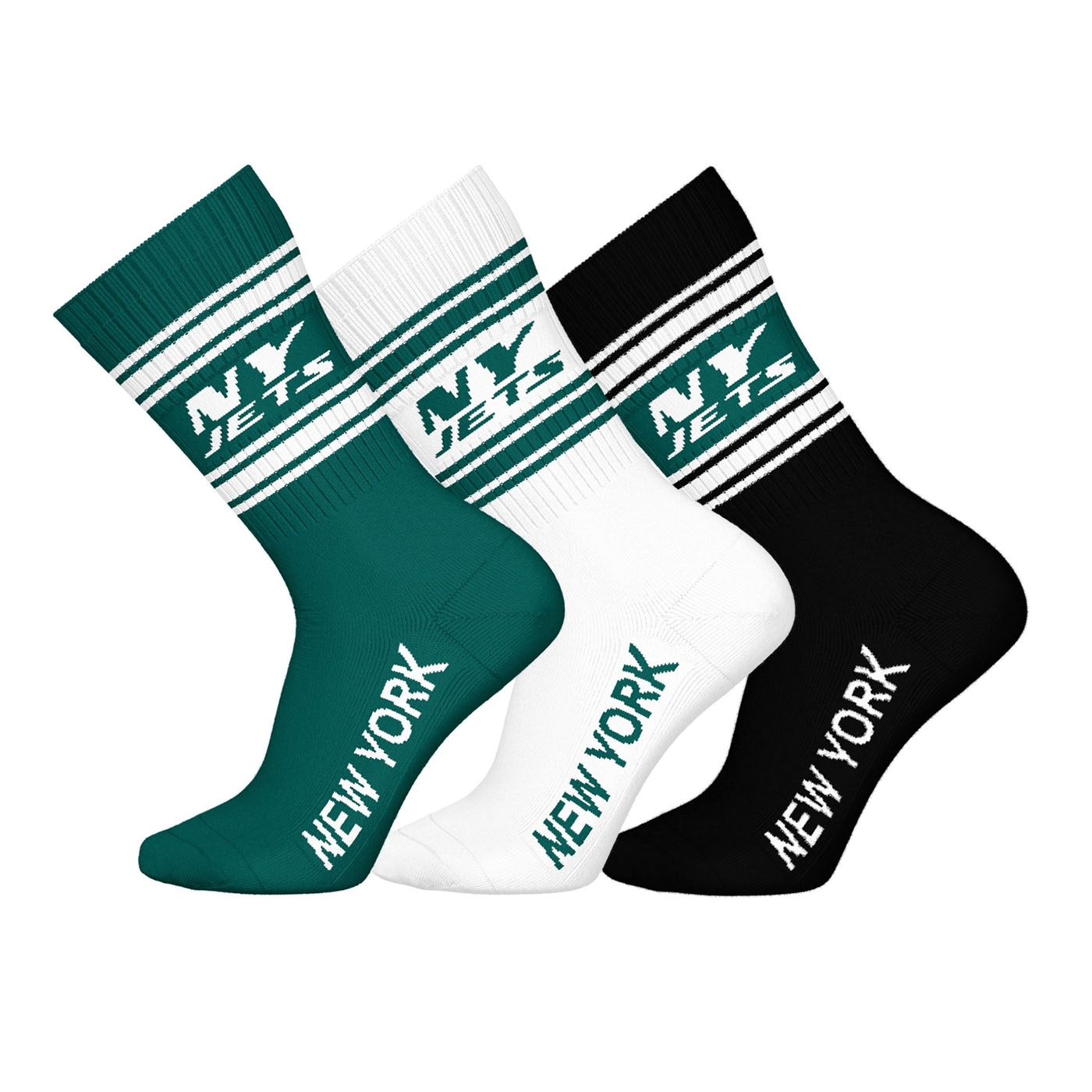 New York Jets Team Set NFL Crew Socks (3-Pack) view 1